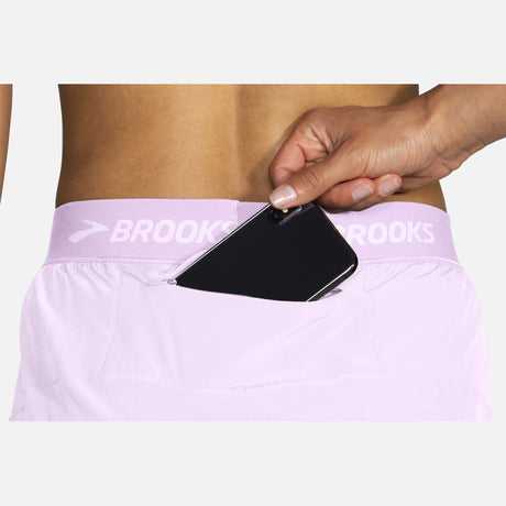 Brooks Chaser 3" shorts course orchid haze femme pochette