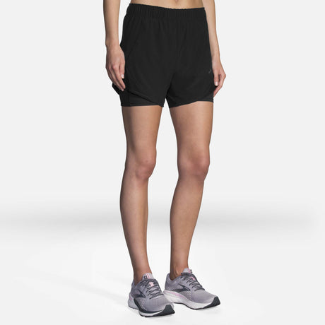 Brooks Chaser 5" 2-en-1 short course noir femme face 2