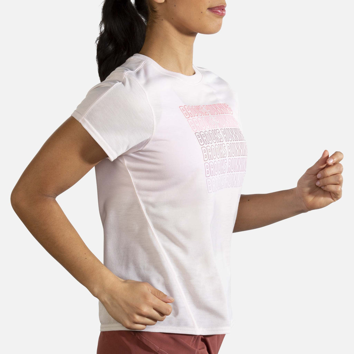Brooks Distance Graphic T-shirt course rosewater femme action