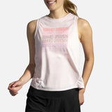 Brooks Distance Graphic Tank Top course rosewater femme live
