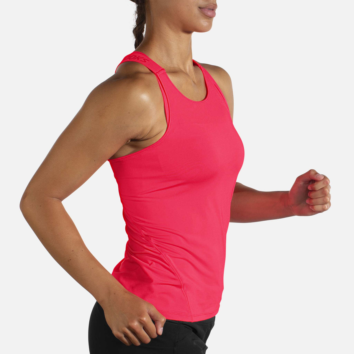 Brooks Pick-Up Tank course pink femme action
