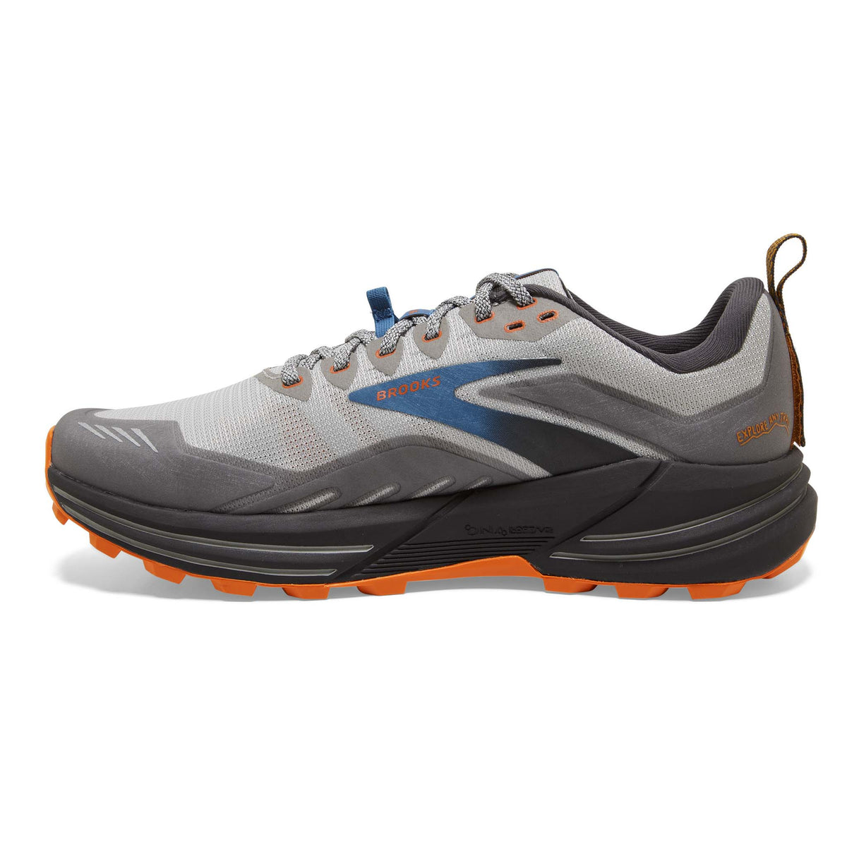 Brooks Cascadia 16 chaussures de course à pied trail homme - oyster mushroom alloy orange lateral