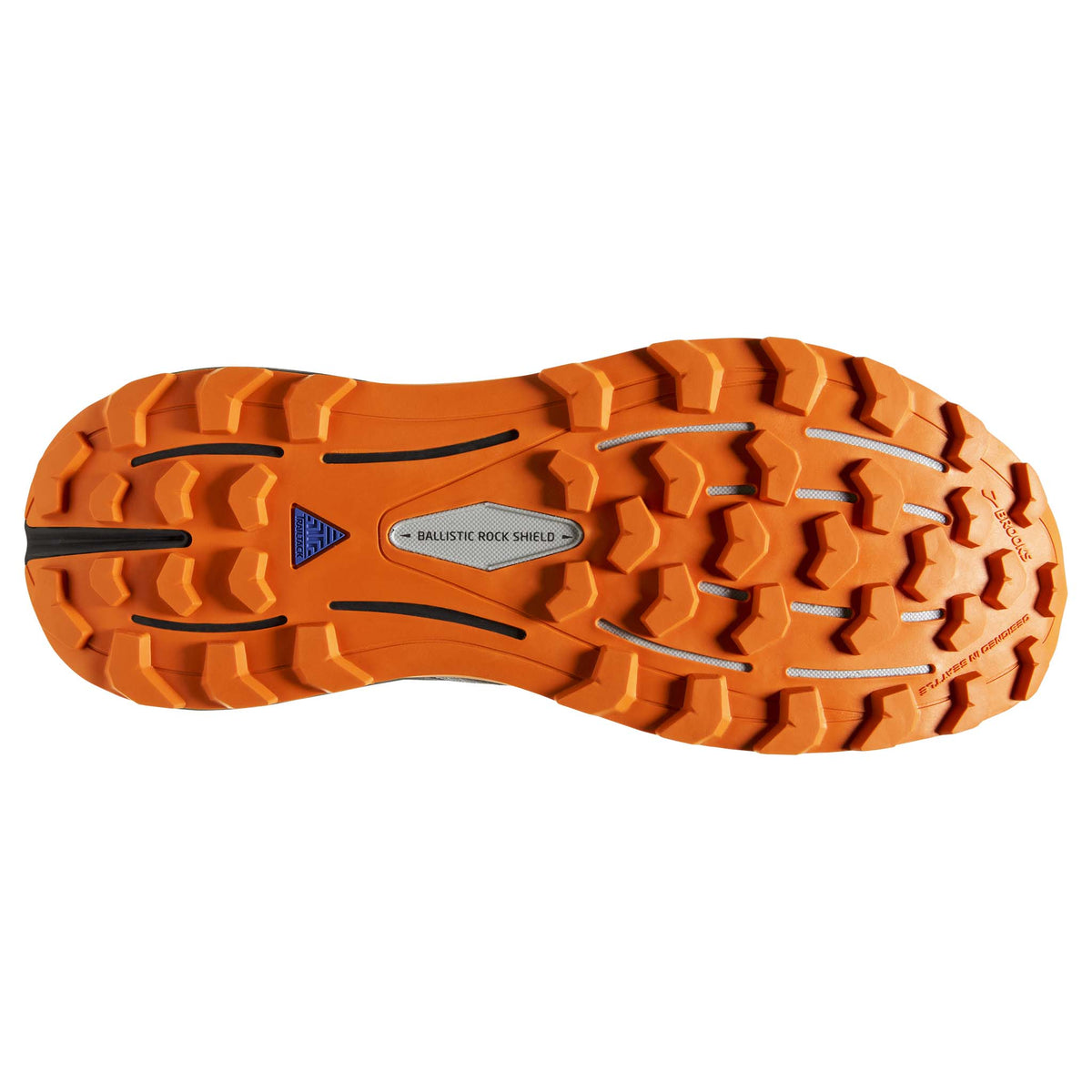Brooks Cascadia 16 chaussures de course à pied trail homme - oyster mushroom alloy orange semelle