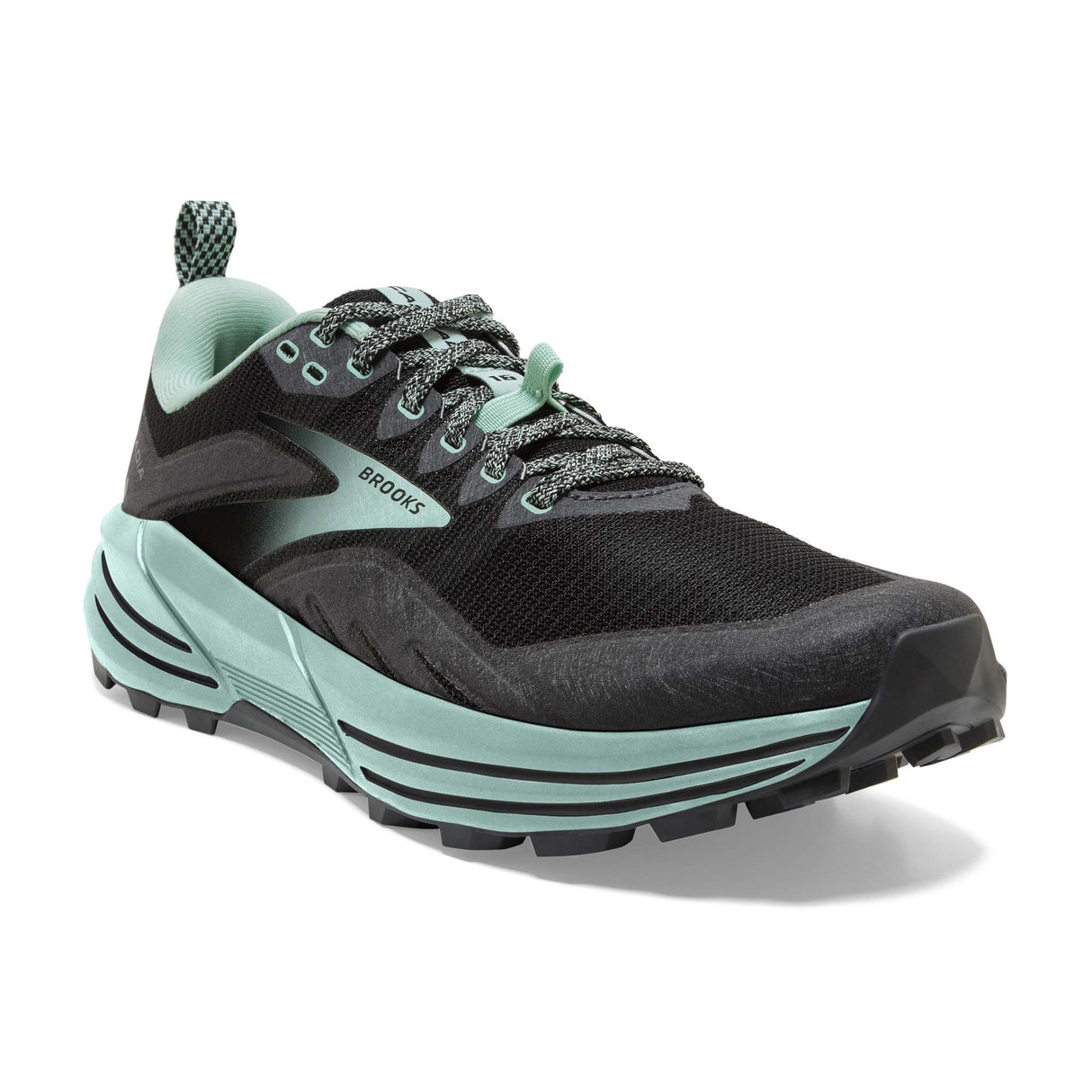 Brooks Cascadia 16 chaussures de course à pied trail femme -black ebony yucca pointe