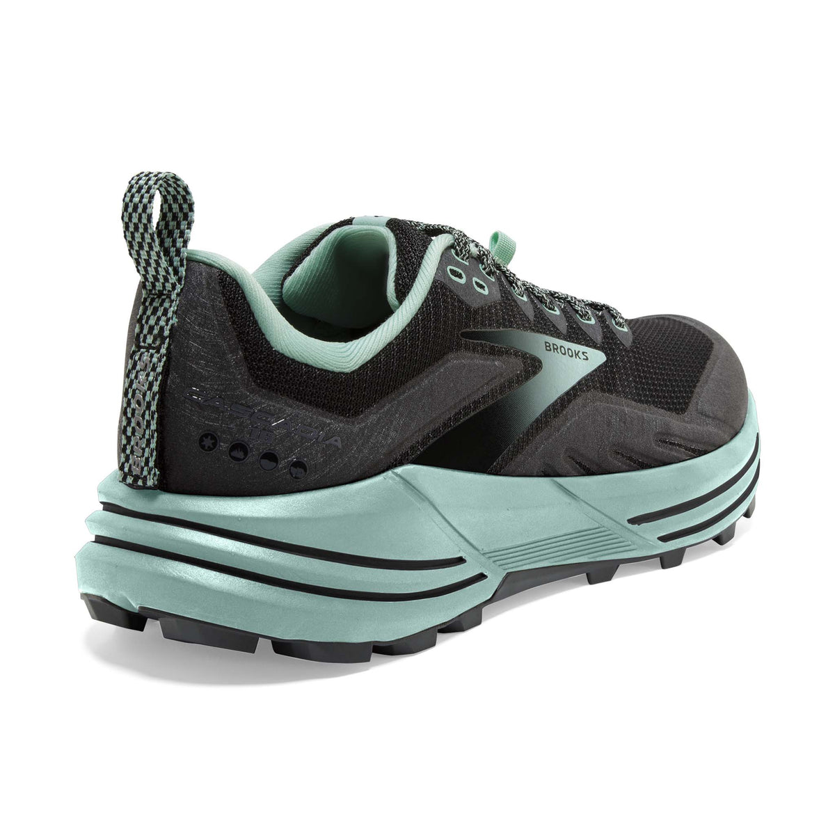 Brooks Cascadia 16 chaussures de course à pied trail femme -black ebony yucca talon