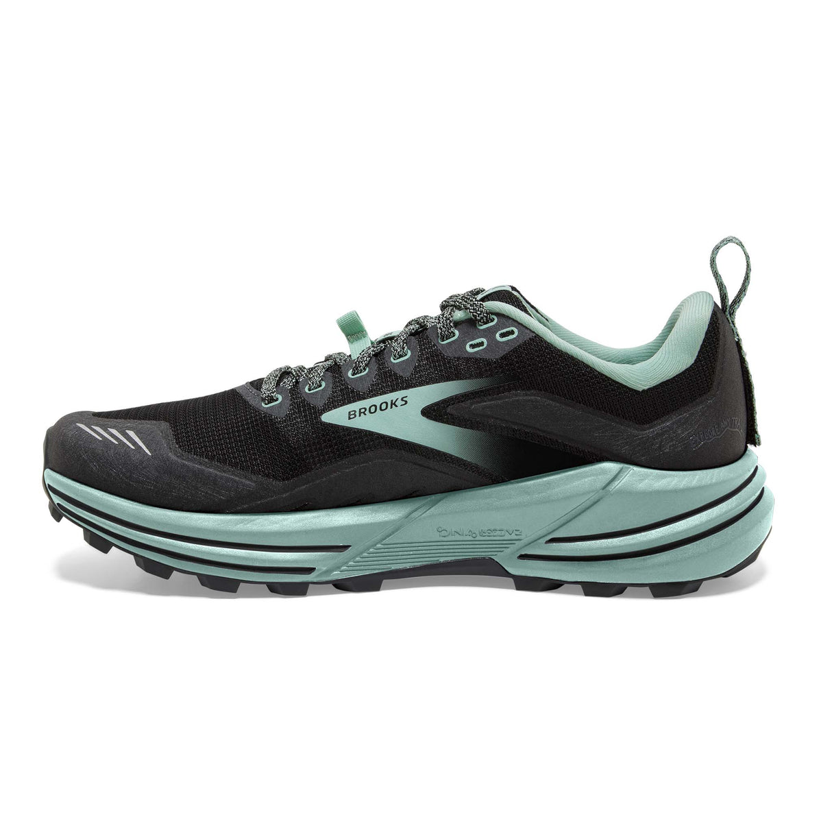 Brooks Cascadia 16 chaussures de course à pied trail femme -black ebony yucca lateral