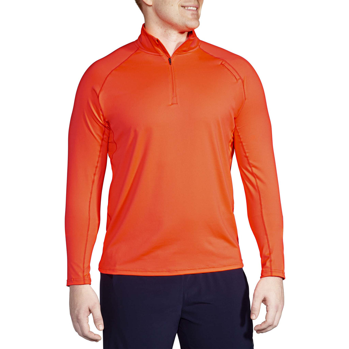 Chandail de course Brooks Dash demi-zip vivid flame manches longues homme face