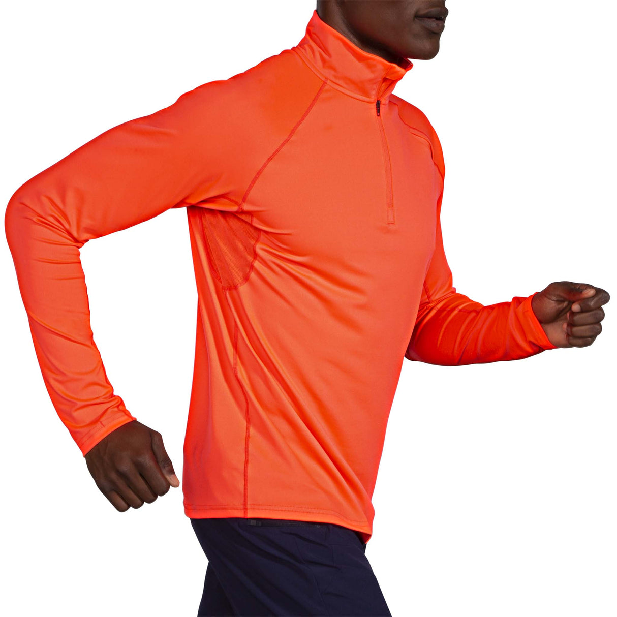 Chandail de course Brooks Dash demi-zip vivid flame manches longues homme live