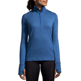 Brooks Dash 1/2 Zip chandail de course à pied femme heather blue ash face