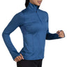 Brooks Dash 1/2 Zip chandail de course à pied femme heather blue ash live