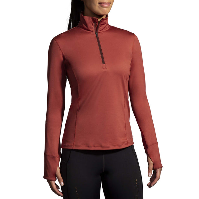 Brooks Dash 1/2 Zip chandail de course à pied femme copper raisin