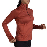 Brooks Dash 1/2 Zip chandail de course à pied femme copper raisin live