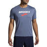 Brooks Distance Graphic T-shirt heather dusk logo homme face