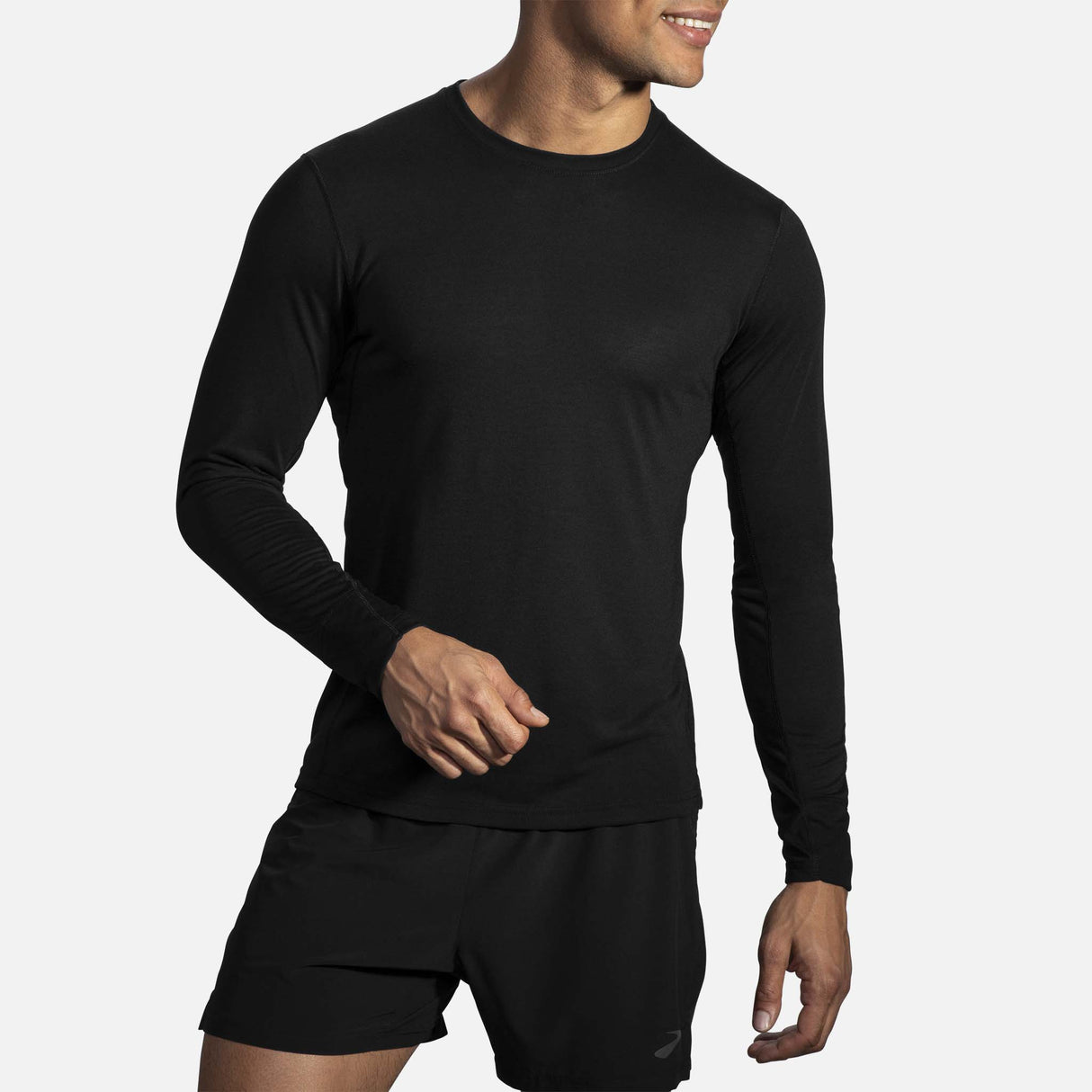 Brooks Distance t-shirt à manches longues noir homme face