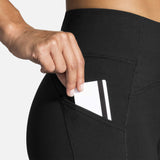 Brooks Momentum Thermal leggings de course noir femme pochette latérale