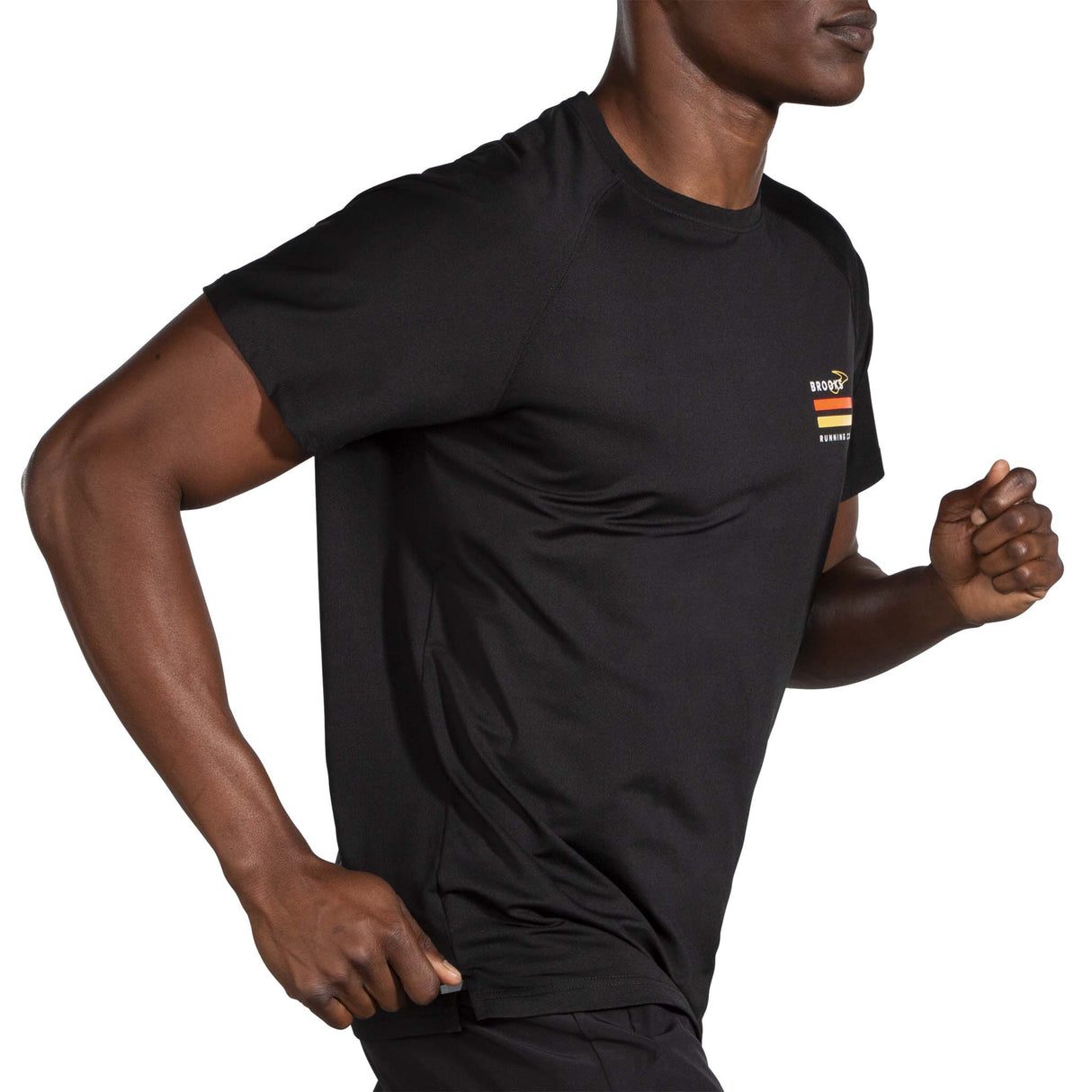Brooks Within T-shirt de course à pied à manches courtes noir homme action