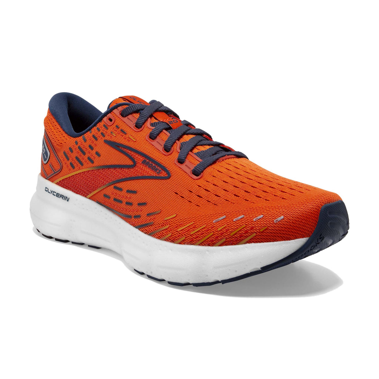 Brooks Glycerin 20 running homme orange titan flame oblique