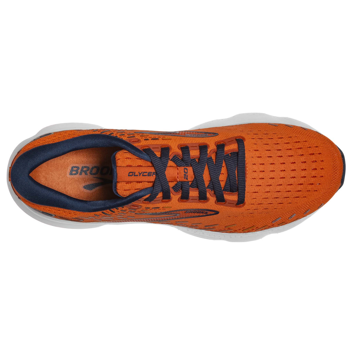 Brooks Glycerin 20 running homme orange titan flame empeigne