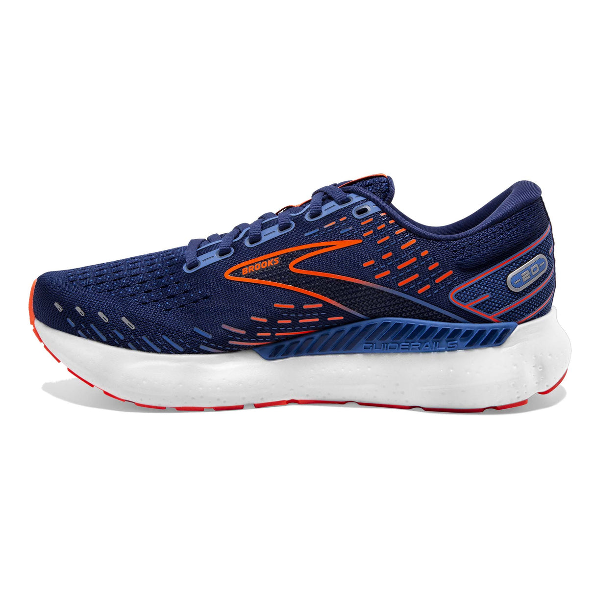 Brooks Glycerin GTS 20 running homme blue depths palace blue orange lateral