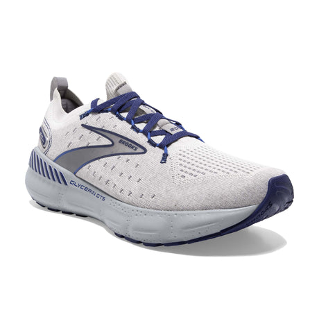 Brooks Glycerin StealthFit GTS 20 running homme oyster alloy blue depths oblique