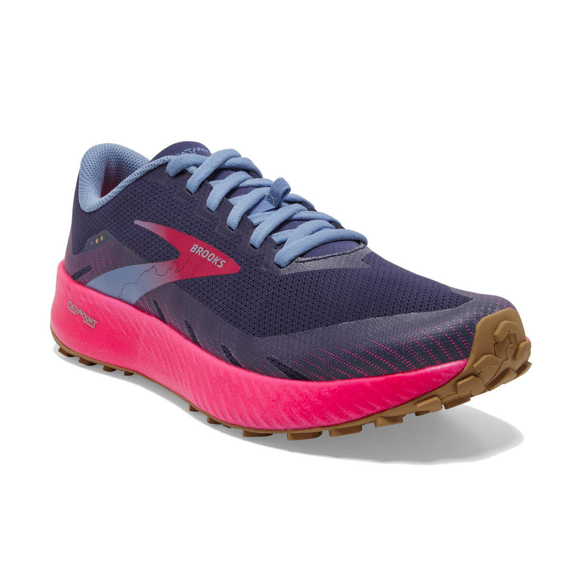 Brooks Catamount chaussures de course à pied trail femme deep cobalt diva pink oyster mushroom oblique