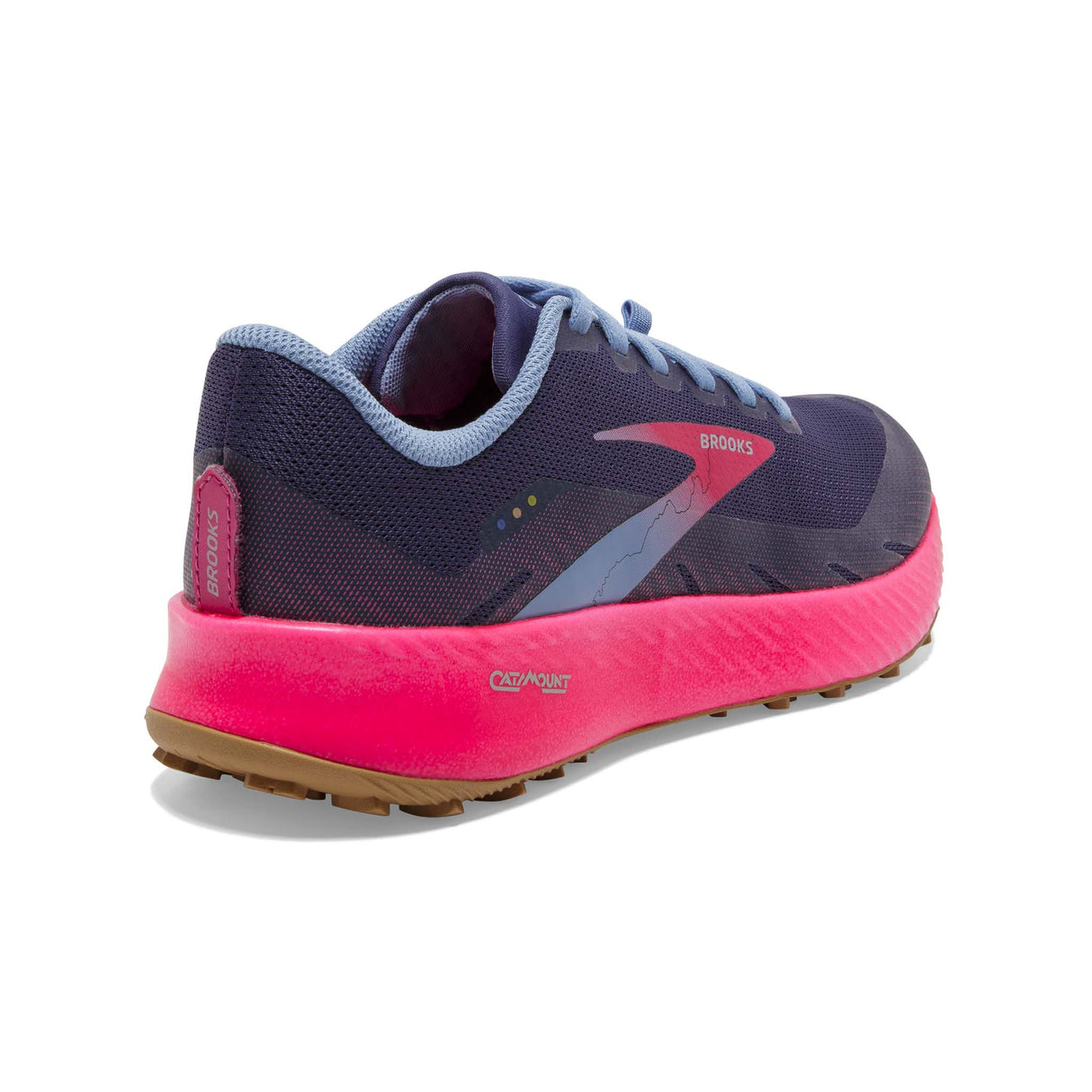 Brooks Catamount chaussures de course à pied trail femme deep cobalt diva pink oyster mushroom talon