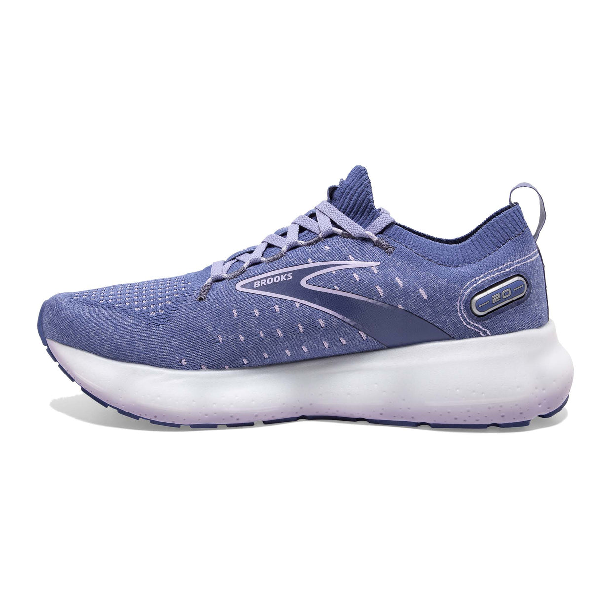 Brooks Glycerin StealthFit 20 running femme blue pastel lilac white lateral
