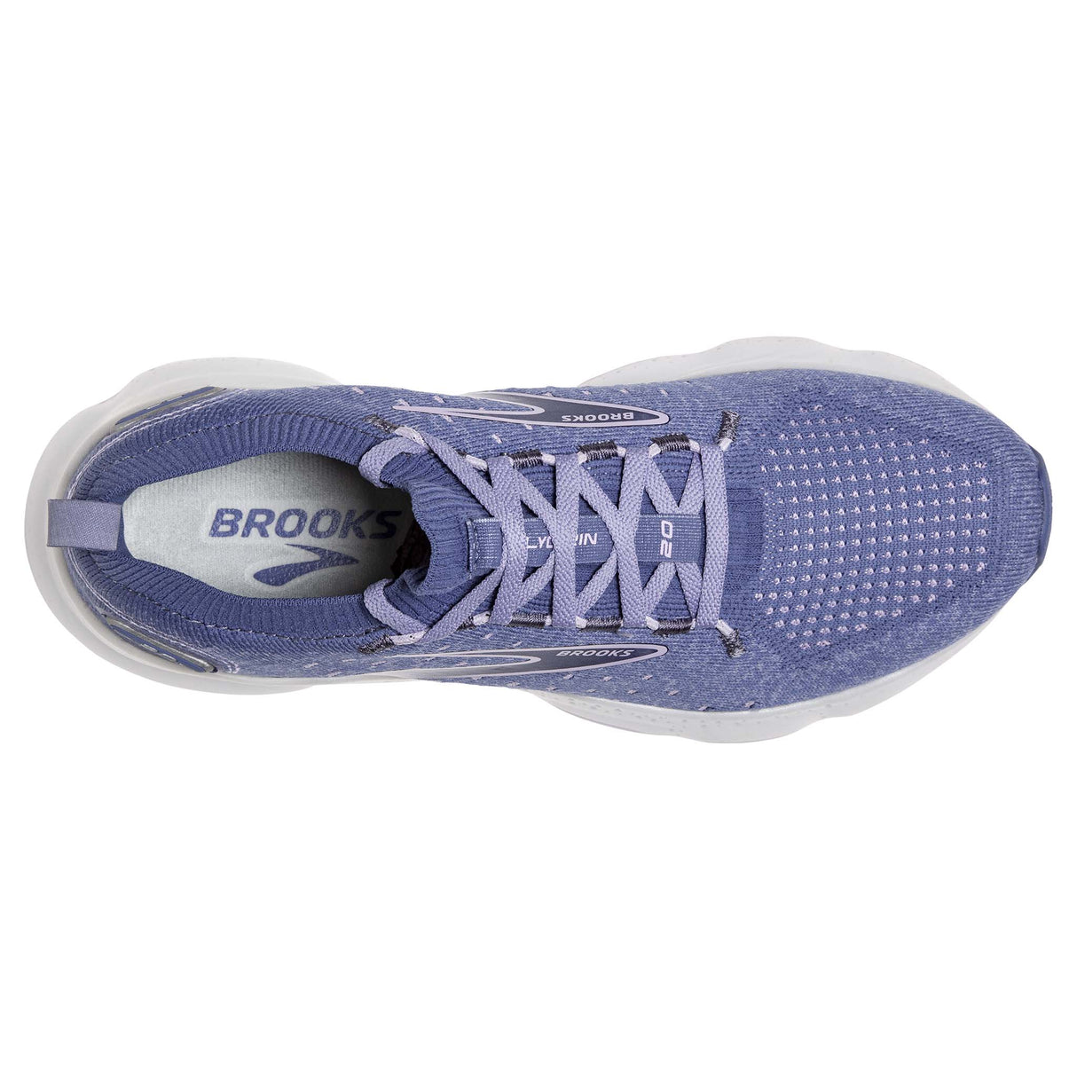 Brooks Glycerin StealthFit 20 running femme blue pastel lilac white empeigne