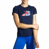 Brooks Brooks Distance Graphic T-shirt de course manches courtes pour femme