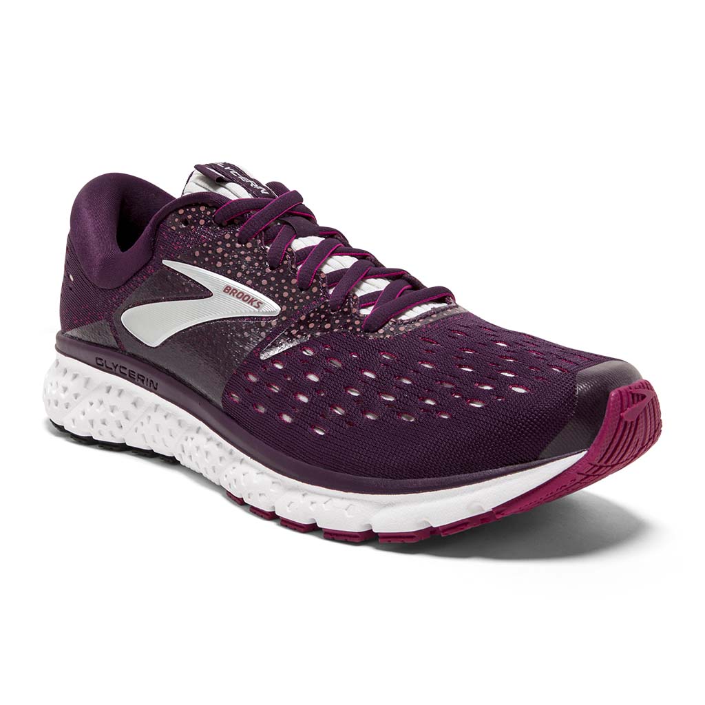 Brooks Glycerin 16 chaussure de course a pied femme violet rose gris lv1