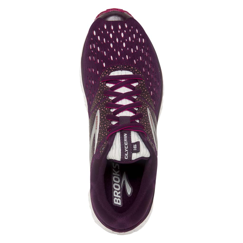 Brooks Glycerin 16 chaussure de course a pied femme violet rose gris uv