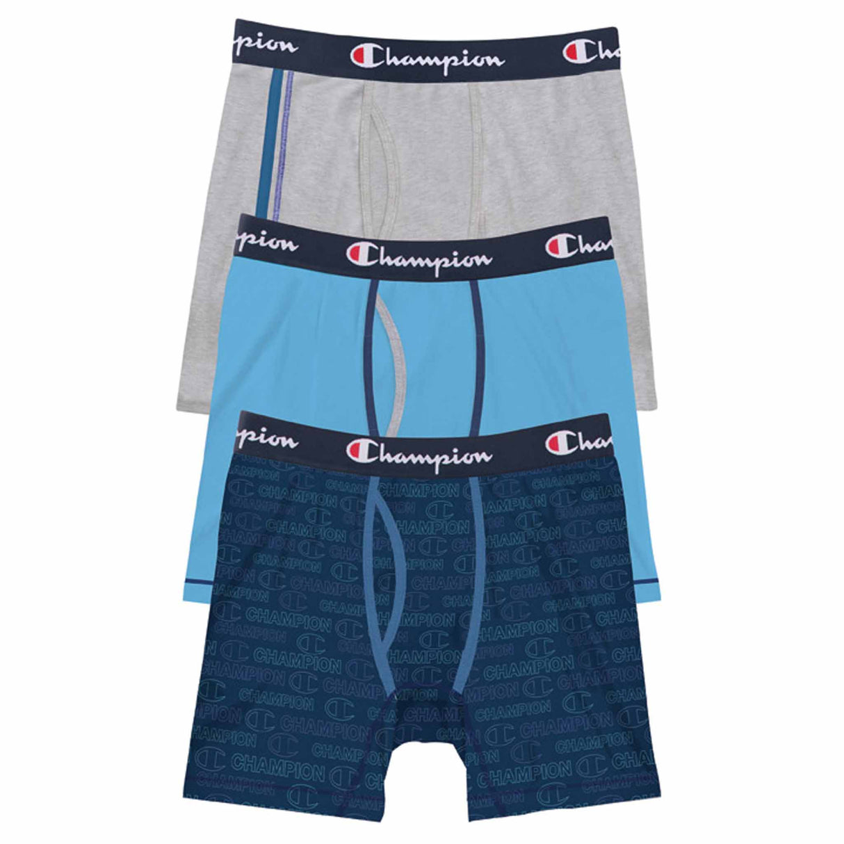 Boxer sous-vêtements Champion Athletics Everyday Comfort 3-pack pour homme - Bleu / Gris