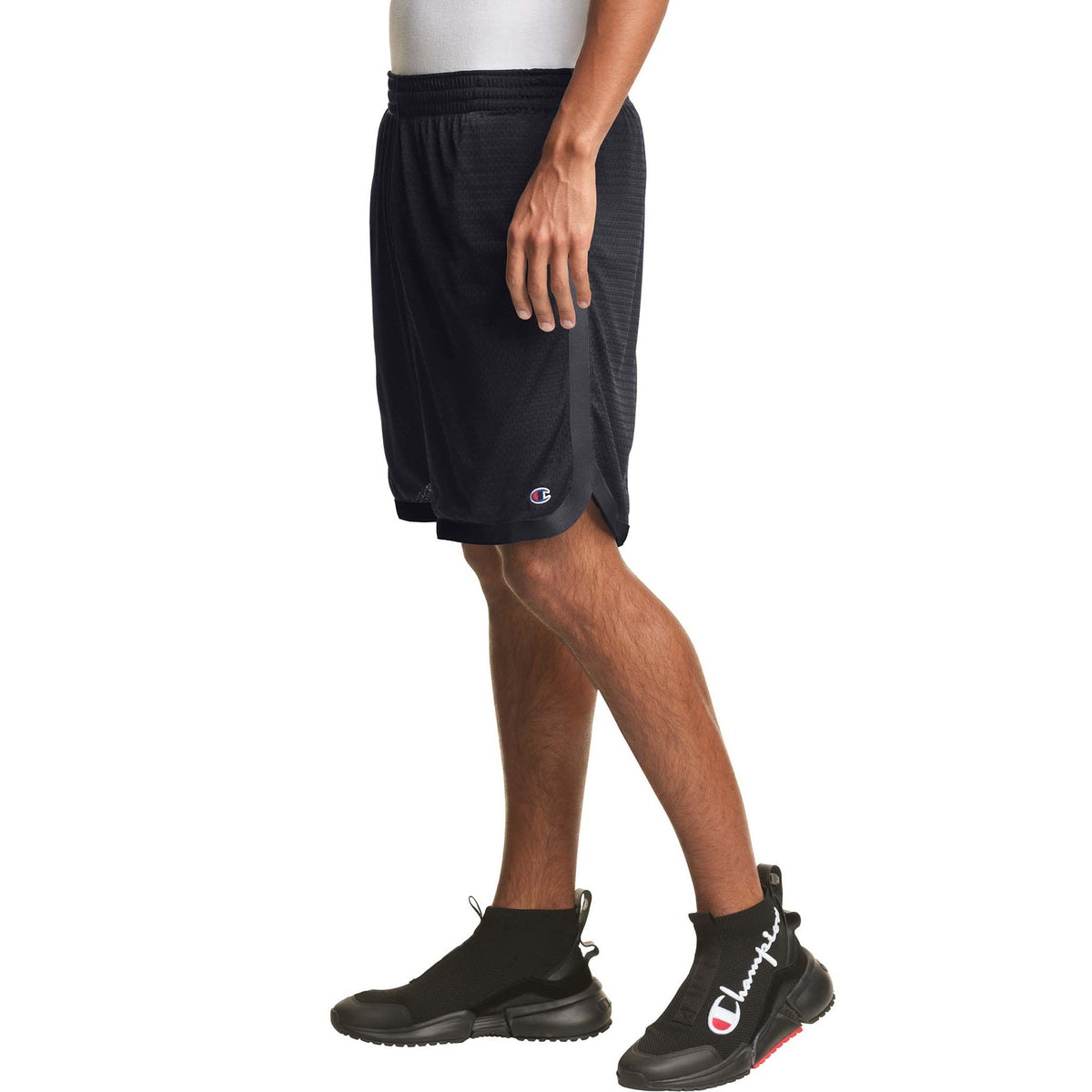 Champion 7 Inch Taped Mesh Short noir homme lateral