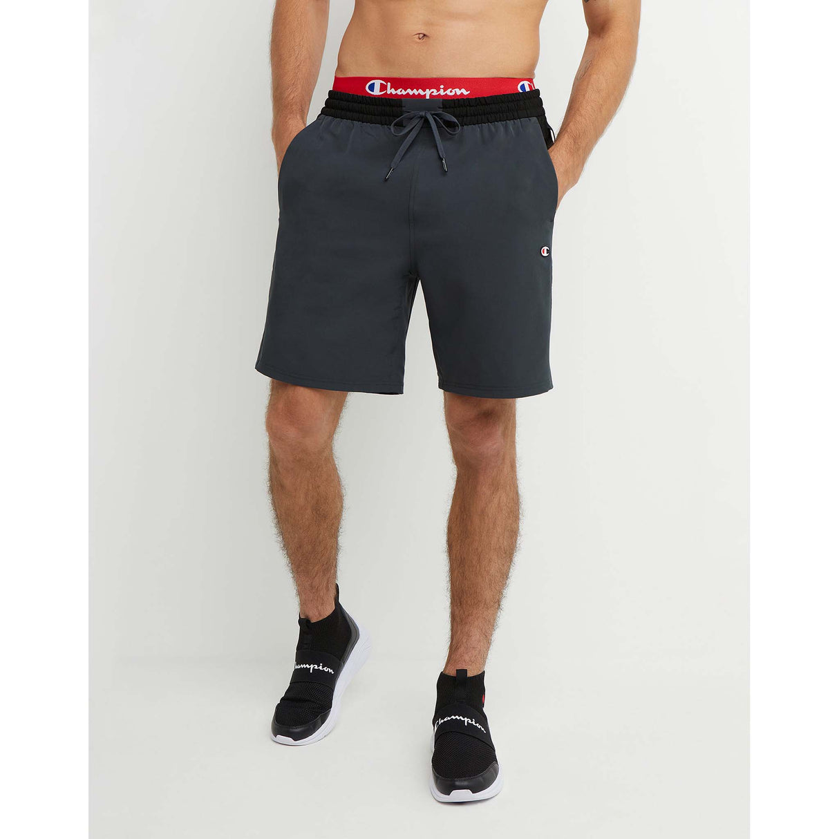 Champion 8-Inch City Sport short gris noir homme face 2