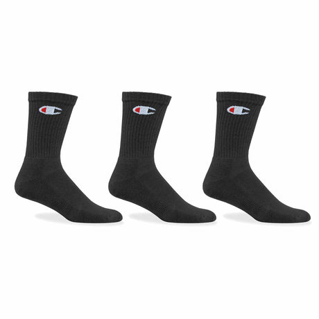 Bas Champion Life Classic C sport pour homme - 3-Pack - Noir