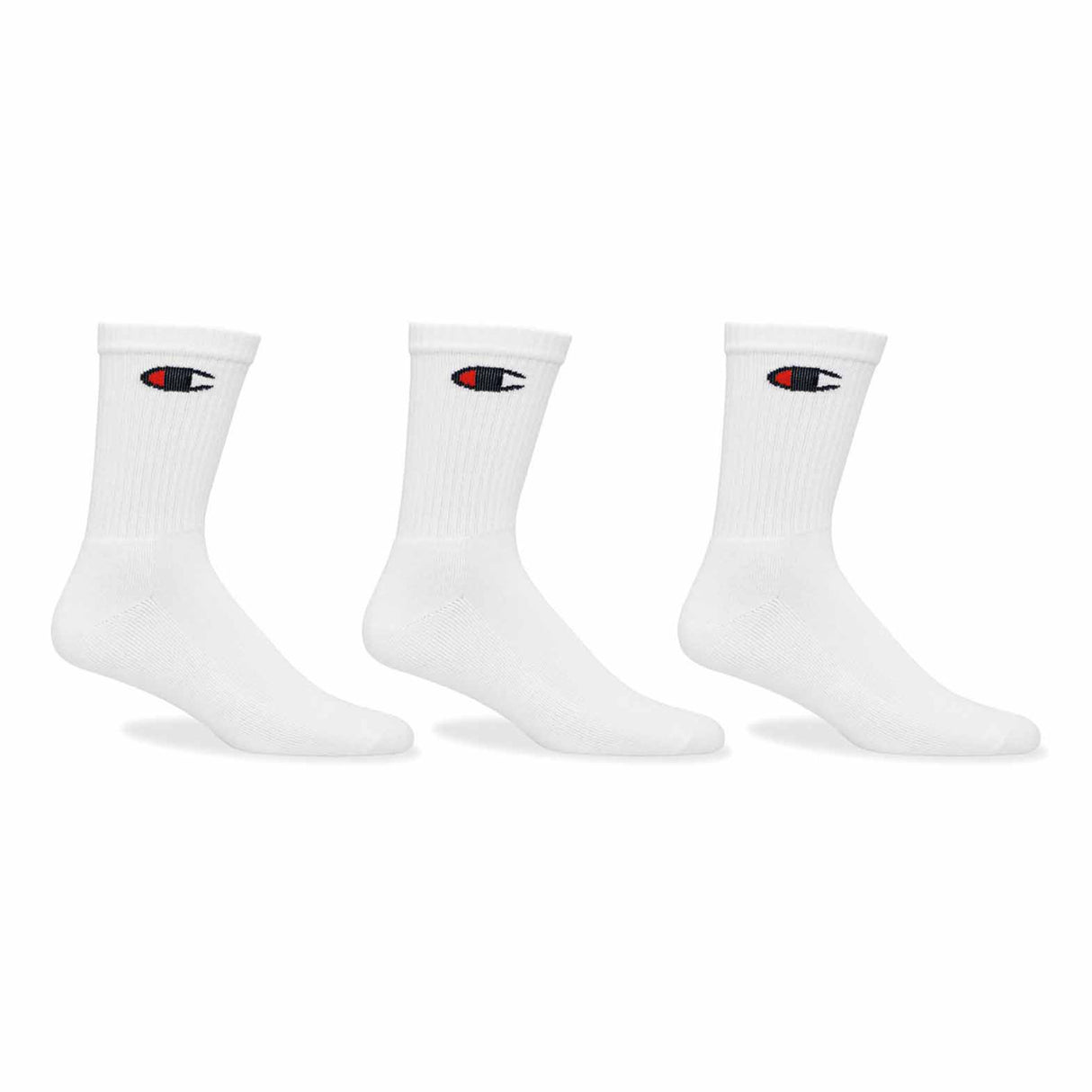 Bas Champion Life Classic C sport pour homme - 3-Pack - Blanc