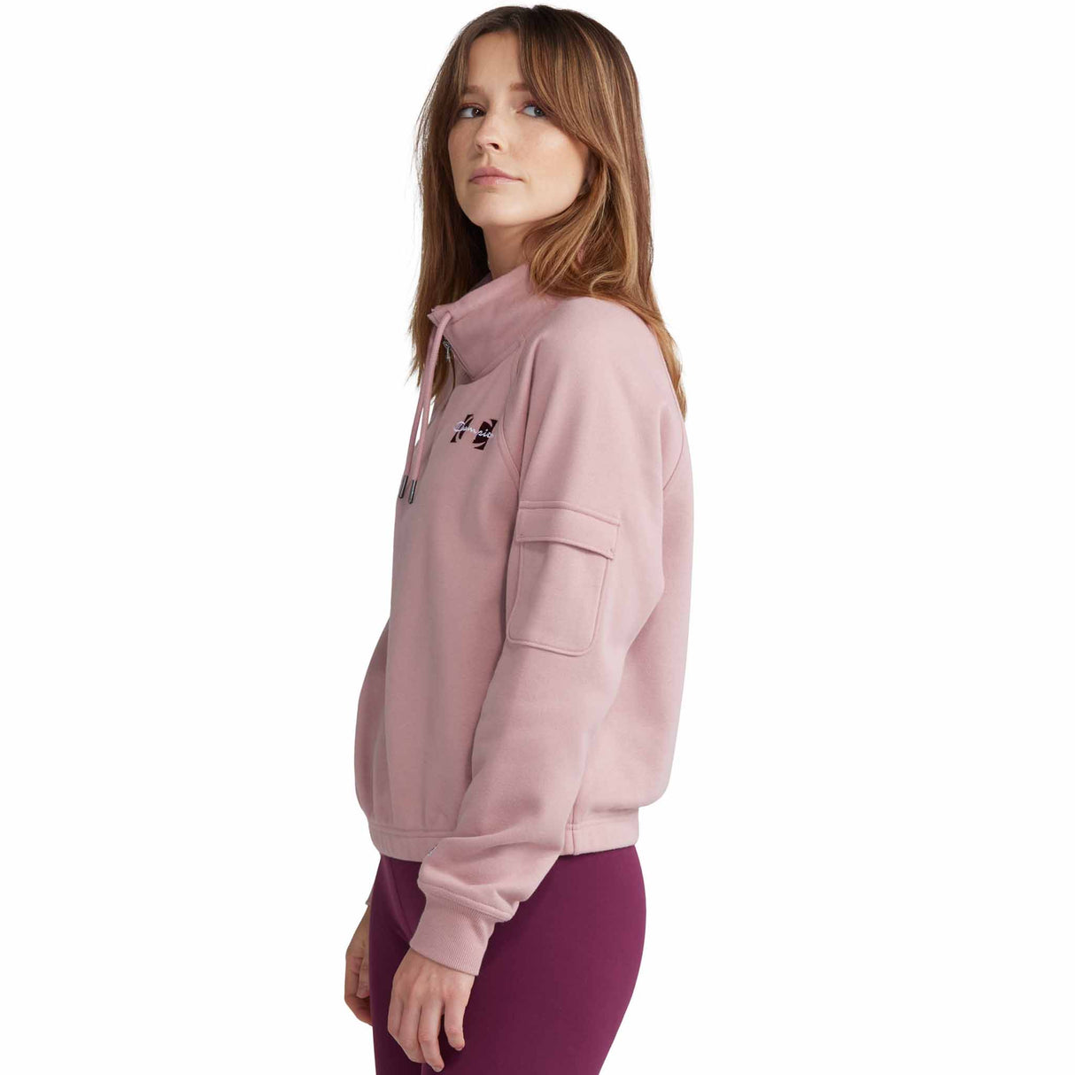 Champion Campus Eco Fleece Mini Zip Mock - Pink Beige