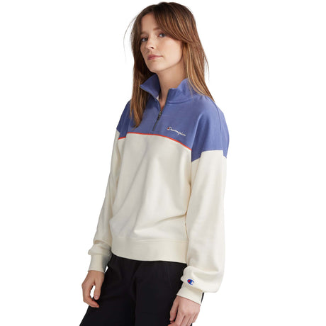 Champion Campus French Terry 1/2 Zip Mock Seven Seas Blue chandail pour femme