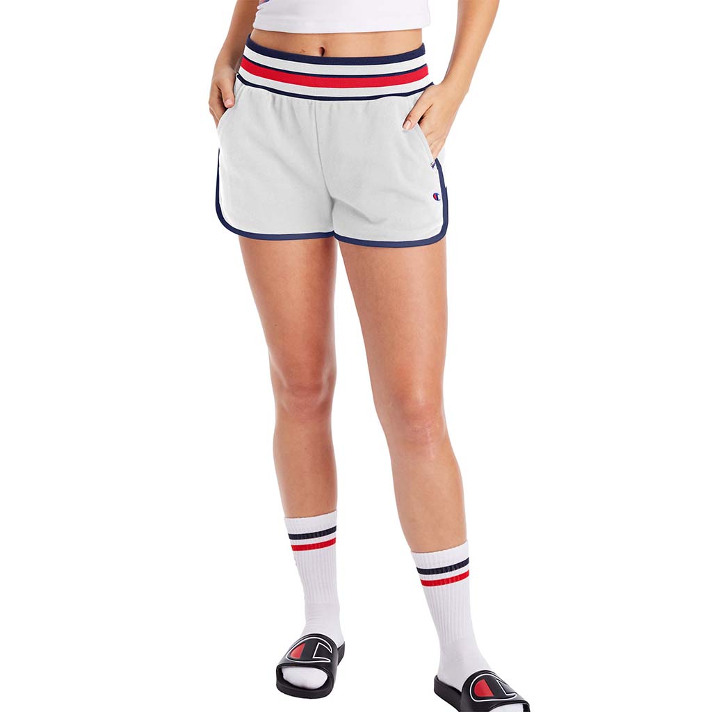 Champion Campus French Terry Shorts blanc pour femme