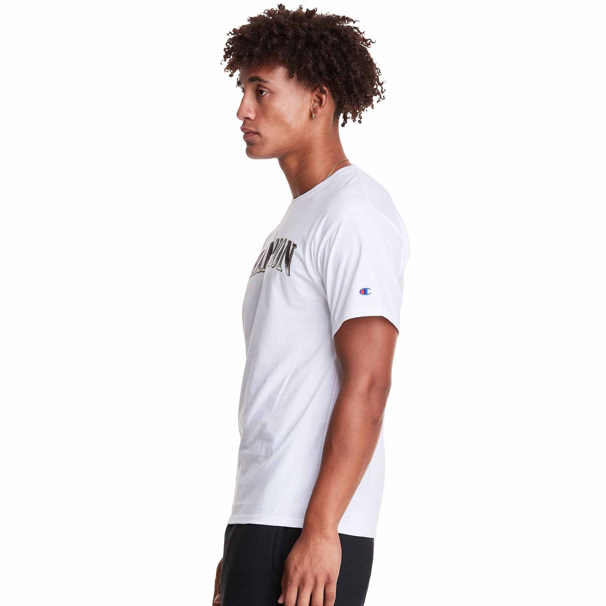 Champion Classic Jersey Tee Arch Logo T-shirt manches courtes pour homme - Blanc - Côté