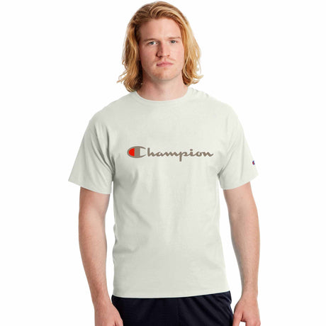 Champion Graphic Jersey Script Logo T-shirt manches courtes pour homme - Natural - face
