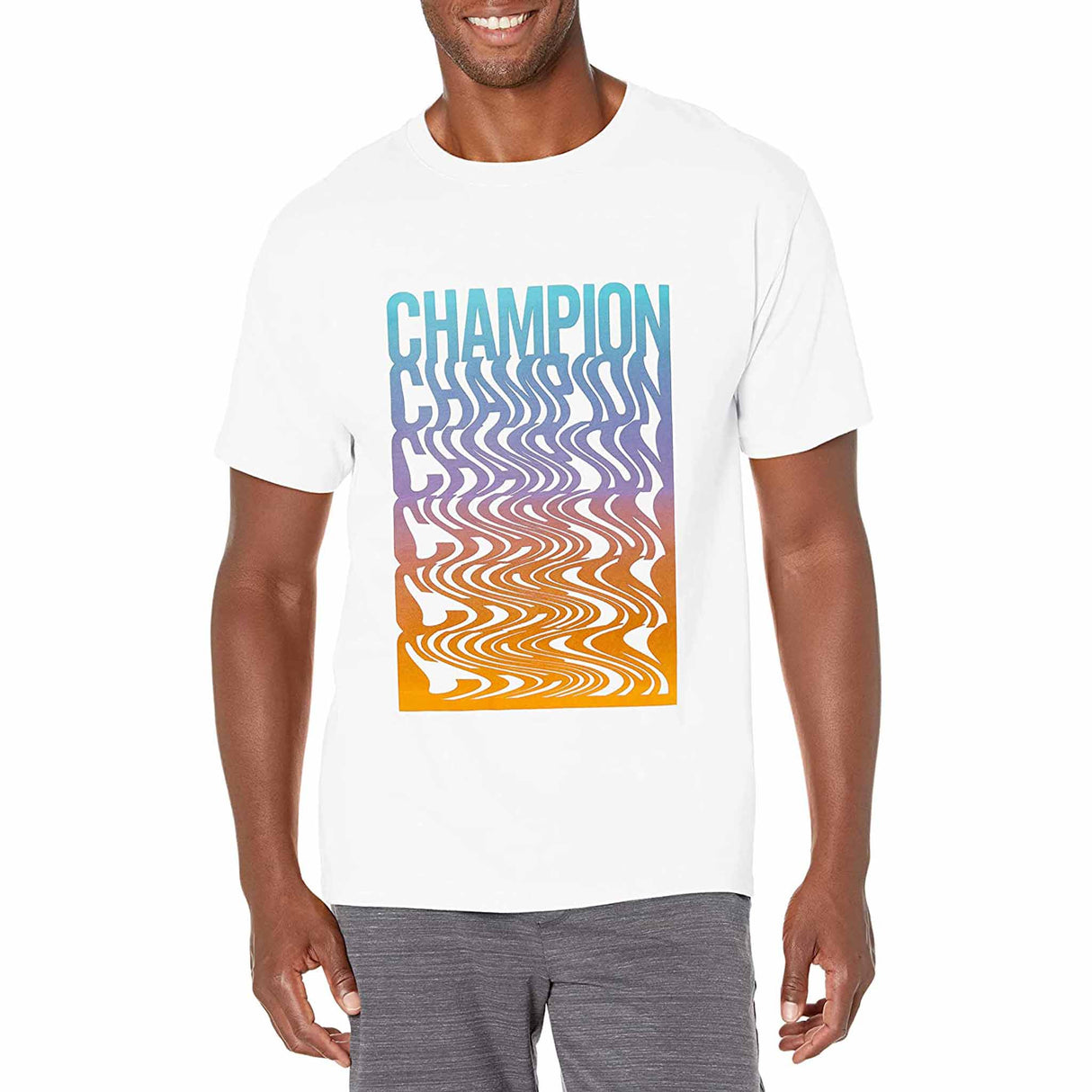 Champion Classic Graphic Tee Melting Champ t-shirt manches courtes pour homme - Blanc