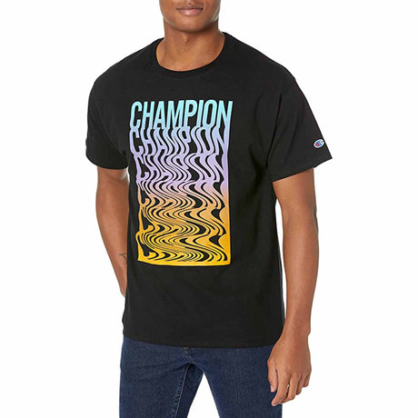Champion Classic Graphic Tee Melting Champ t-shirt manches courtes pour homme - Noir