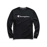 Champion Classic Jersey Script Logo t-shirt manches longues pour homme noir