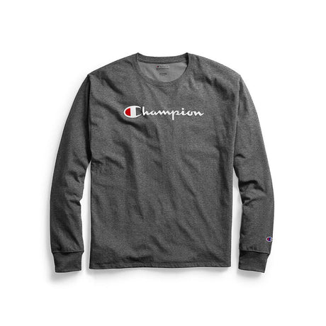Champion Classic Jersey Graphic Logo t-shirt manches longues pour homme granite heather