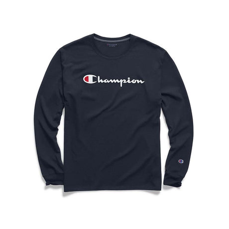 Champion Classic Jersey Script Logo t-shirt manches longues pour homme marine