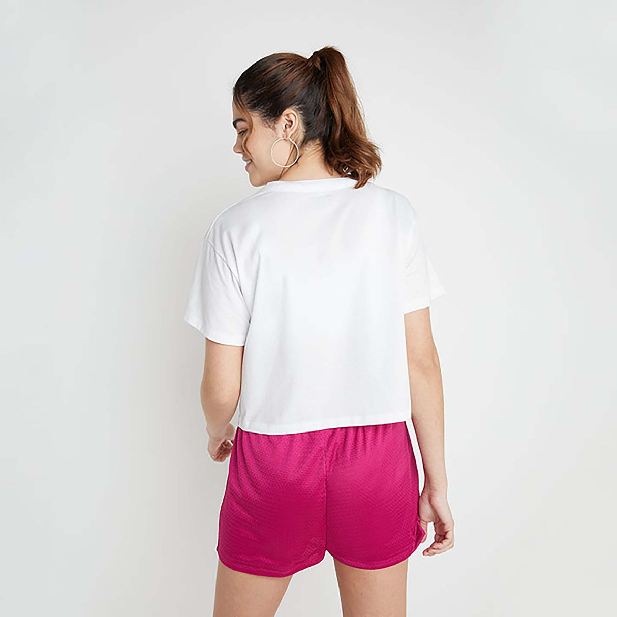 Champion Cropped Tee SP Dye t-shirt blanc inari femme dos