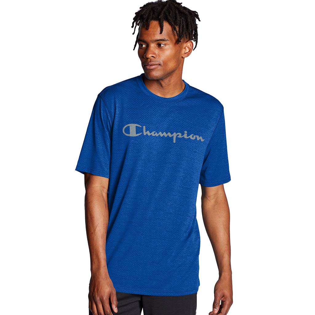Champion Double Dry Heather Mesh Textured Tee surf the web