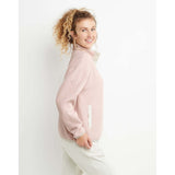 Champion Explorer Fleece Snap Pull-over rose blanc femme lateral gauche