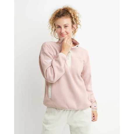 Champion Explorer Fleece Snap Pull-over rose blanc femme